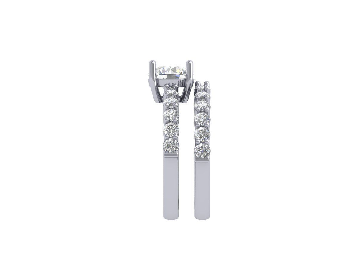Solitair Ring Bridal Set 3D print model_7