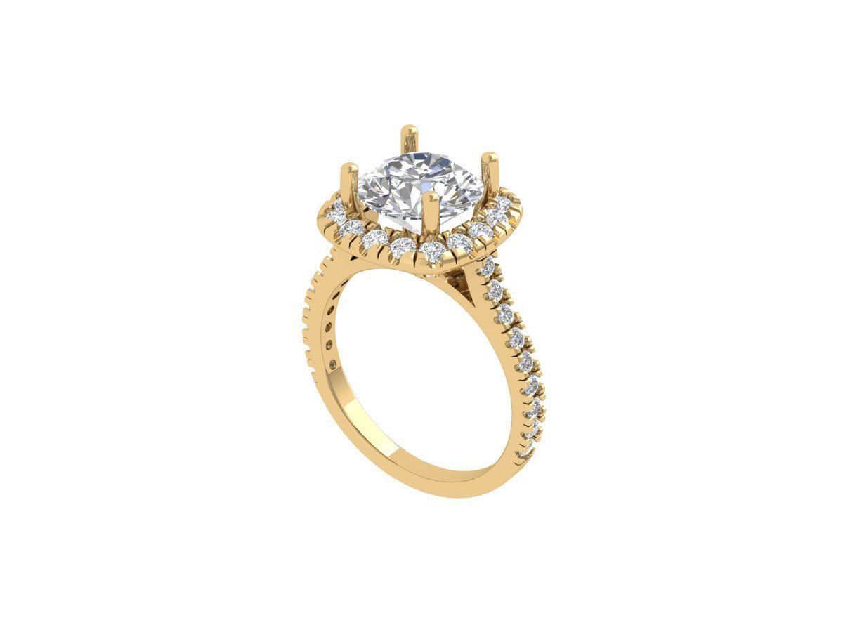 Solitaire Engagement Ring 3D print model_1