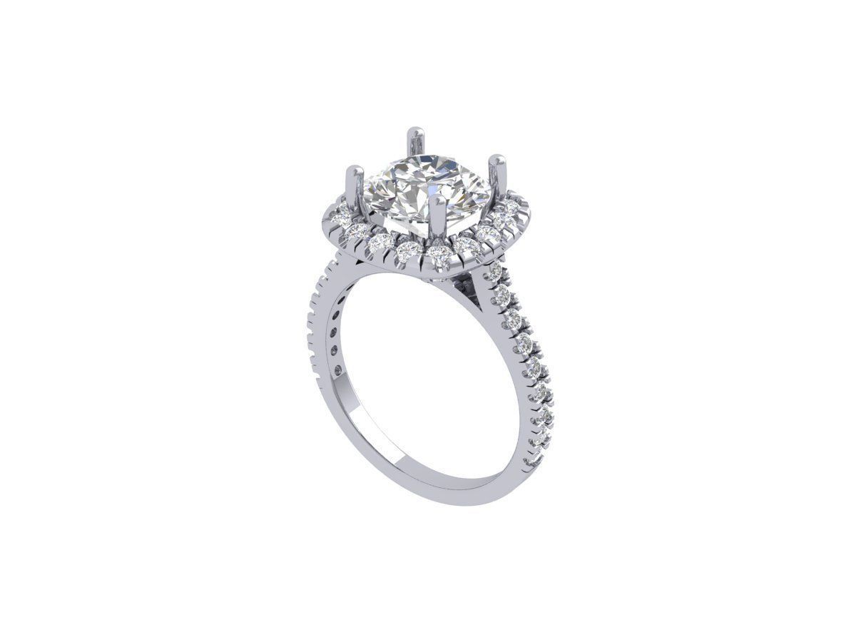 Solitaire Engagement Ring 3D print model_3