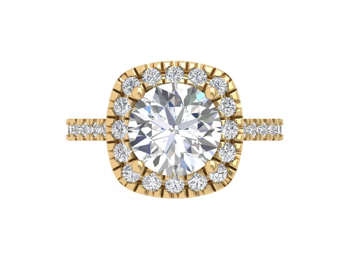 Solitaire Engagement Ring 3D print model_0