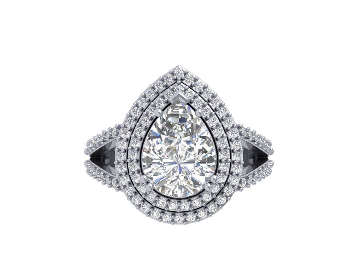 Pear Art Deco Ring 3D print model_5