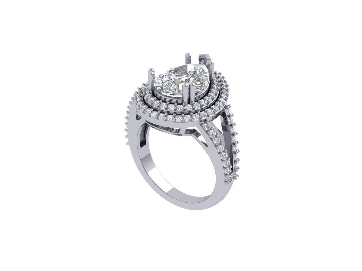 Pear Art Deco Ring 3D print model_3