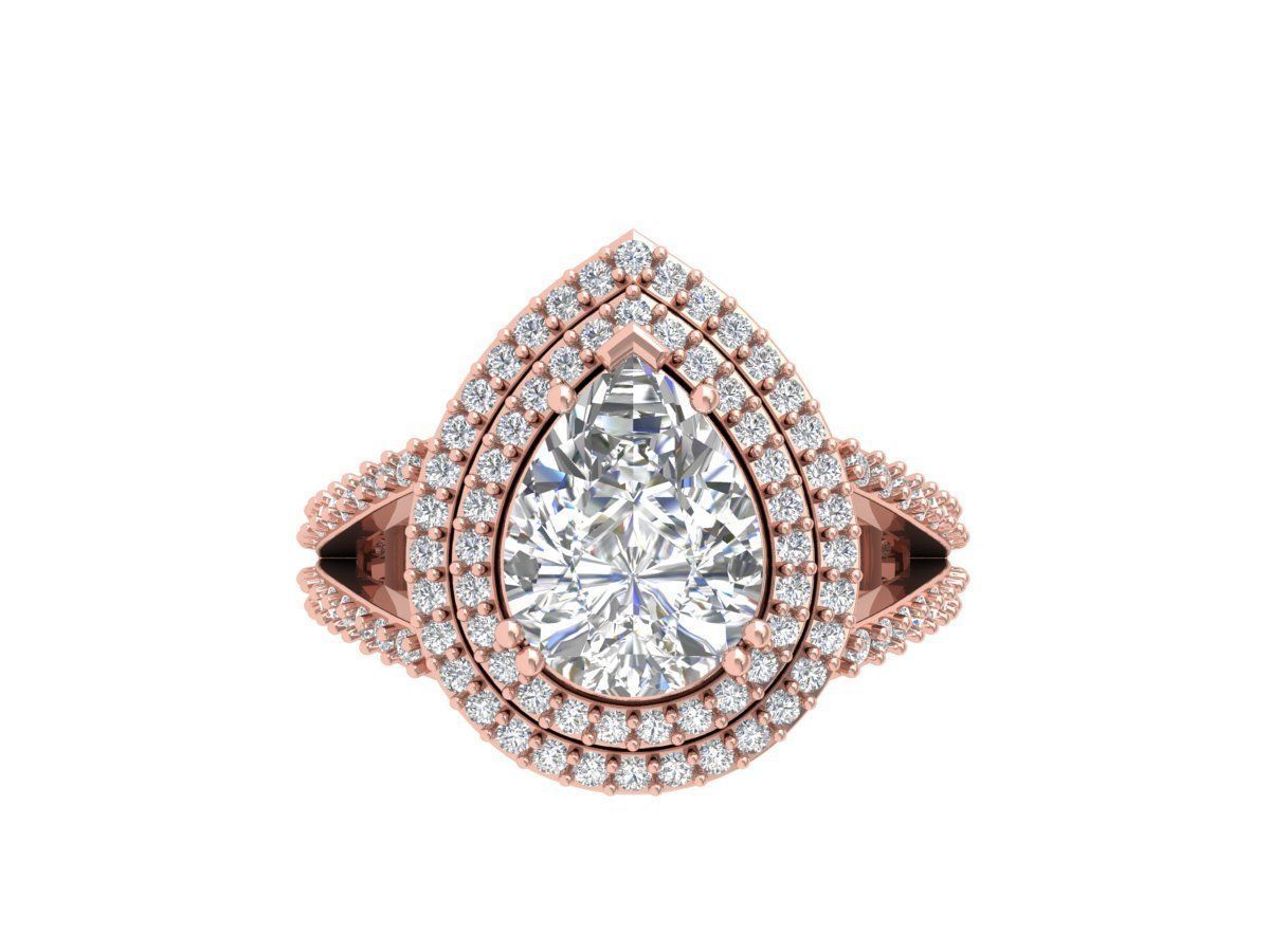 Pear Art Deco Ring 3D print model_4