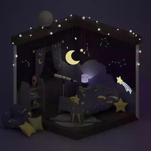 Galaxy kid bedroom