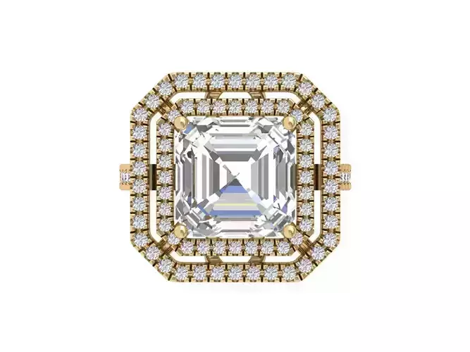 Asscher Art Deco Ring