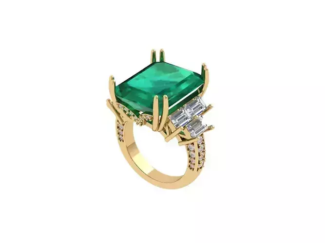 Emerald Art Deco Ring