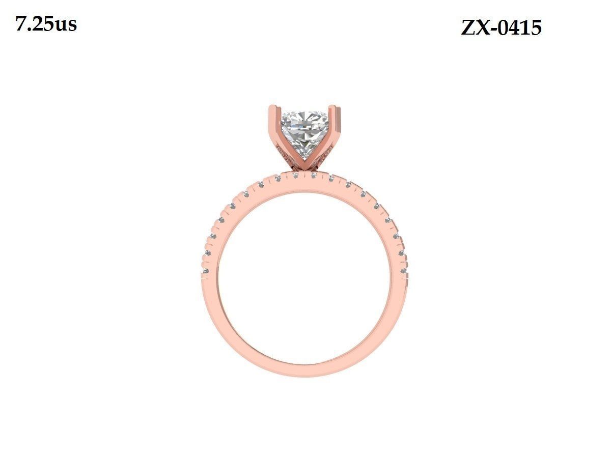 Solitair Ring Bridal Set 3D print model_9