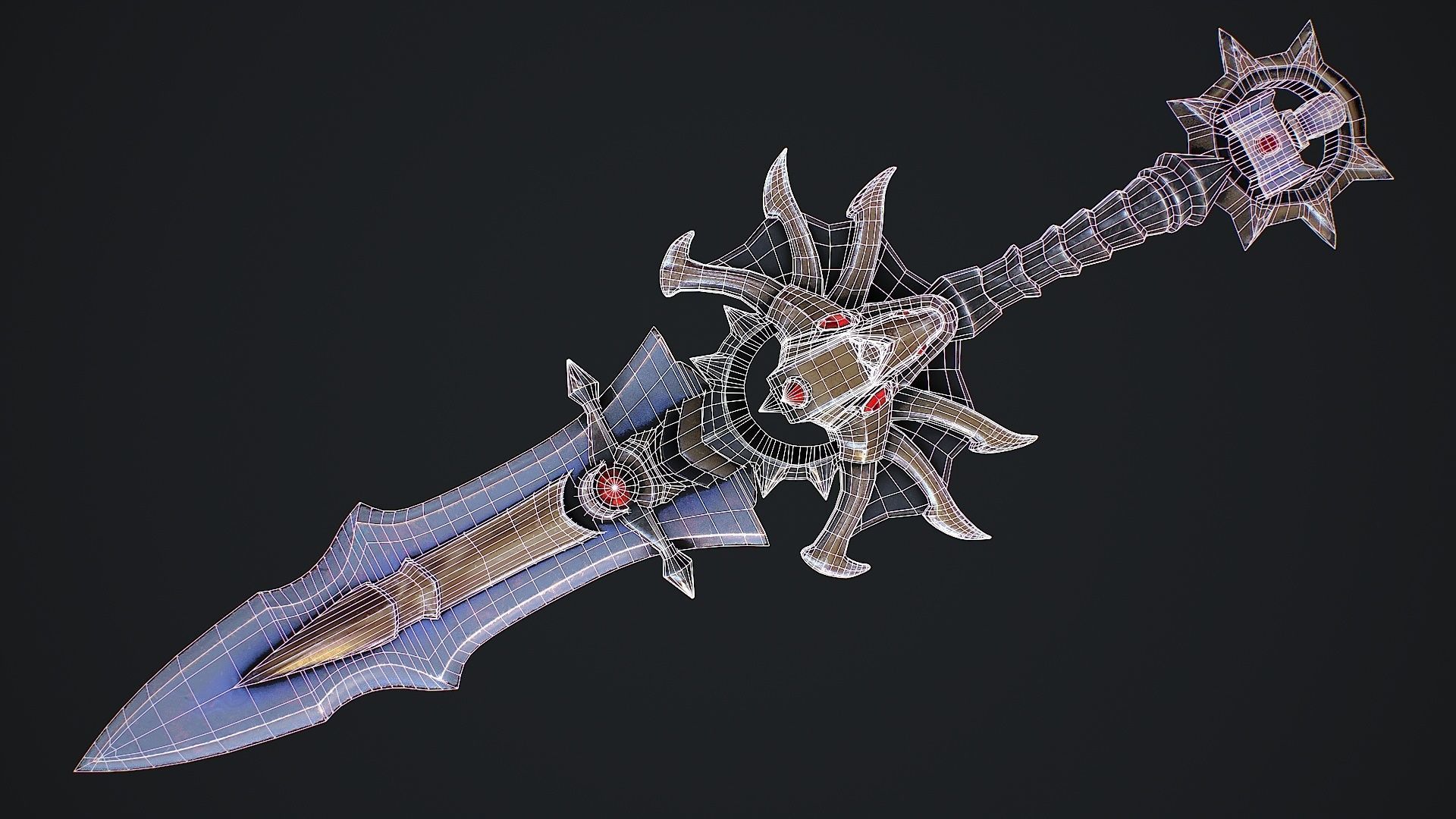 Fantasy Sword 6 3D Model Low-poly 3D model_3