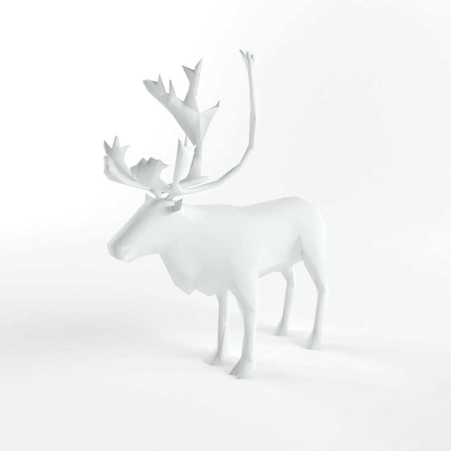 Christmas Deer Elk Moose Mammal Raindeer Animal Low Poly Low-poly 3D model_1