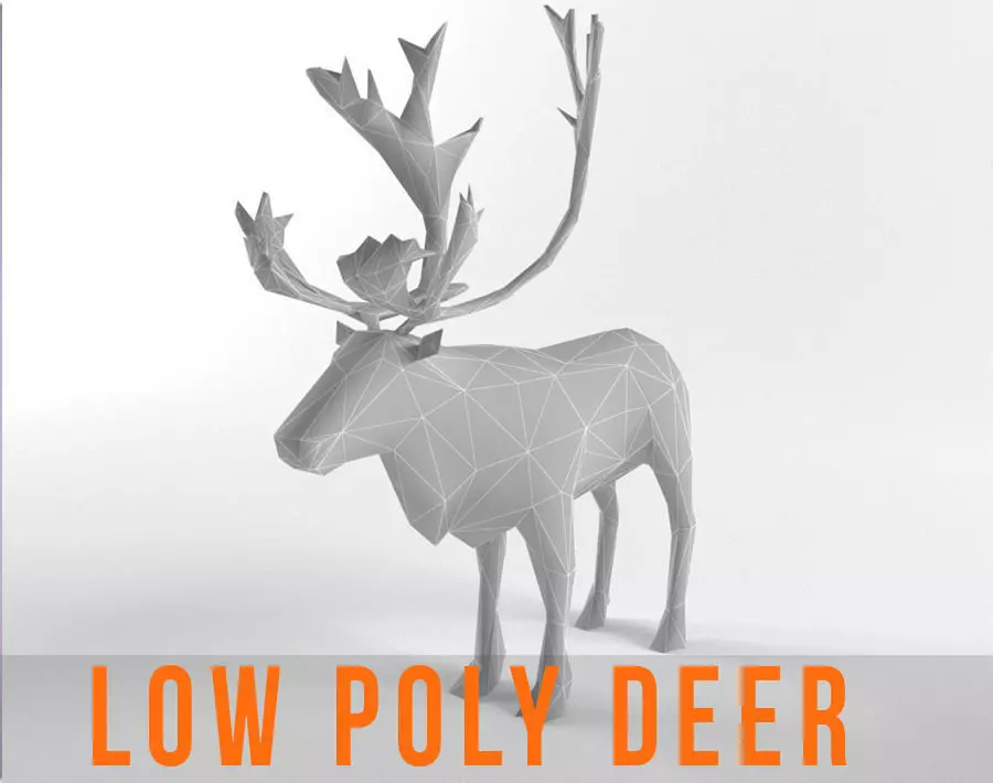 Christmas Deer Elk Moose Mammal Raindeer Animal Low Poly Low-poly 3D model_0