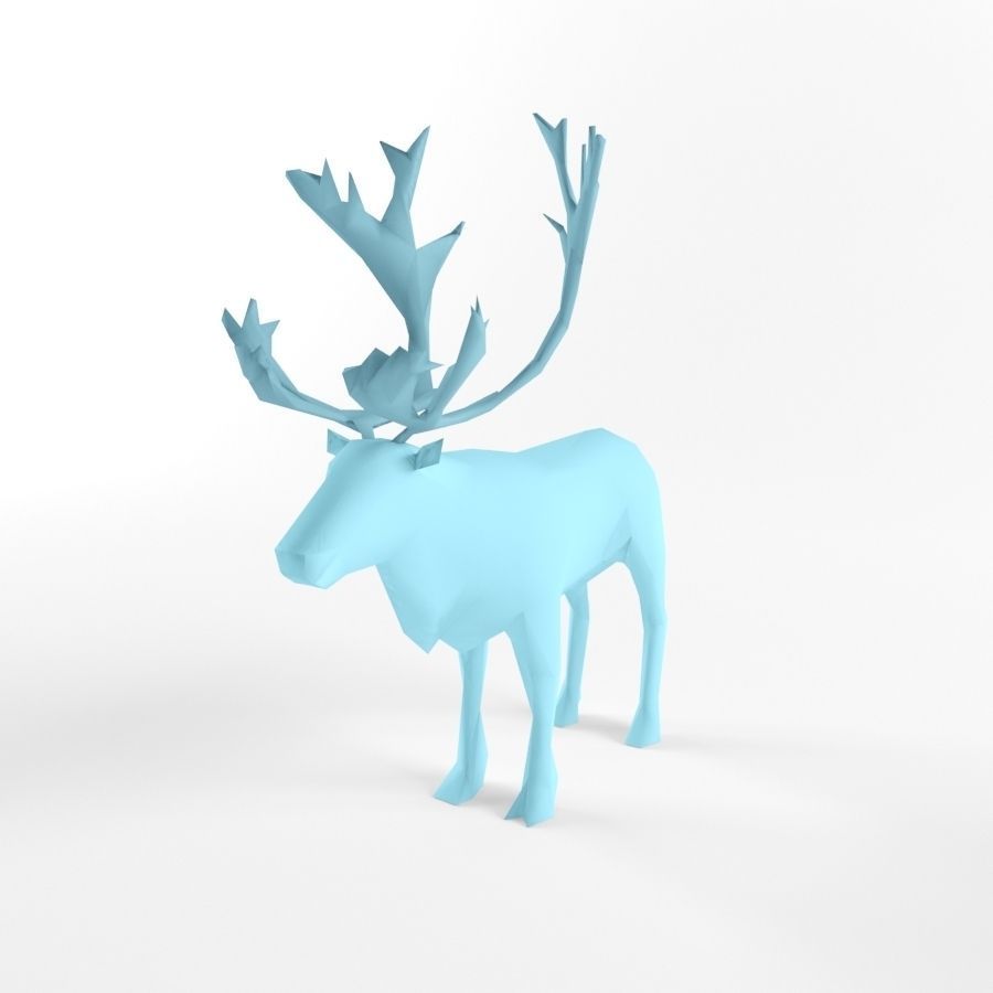Christmas Deer Elk Moose Mammal Raindeer Animal Low Poly Low-poly 3D model_4