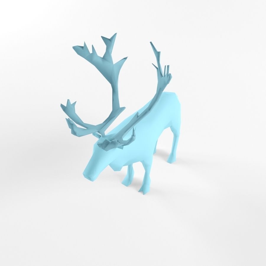 Christmas Deer Elk Moose Mammal Raindeer Animal Low Poly Low-poly 3D model_5