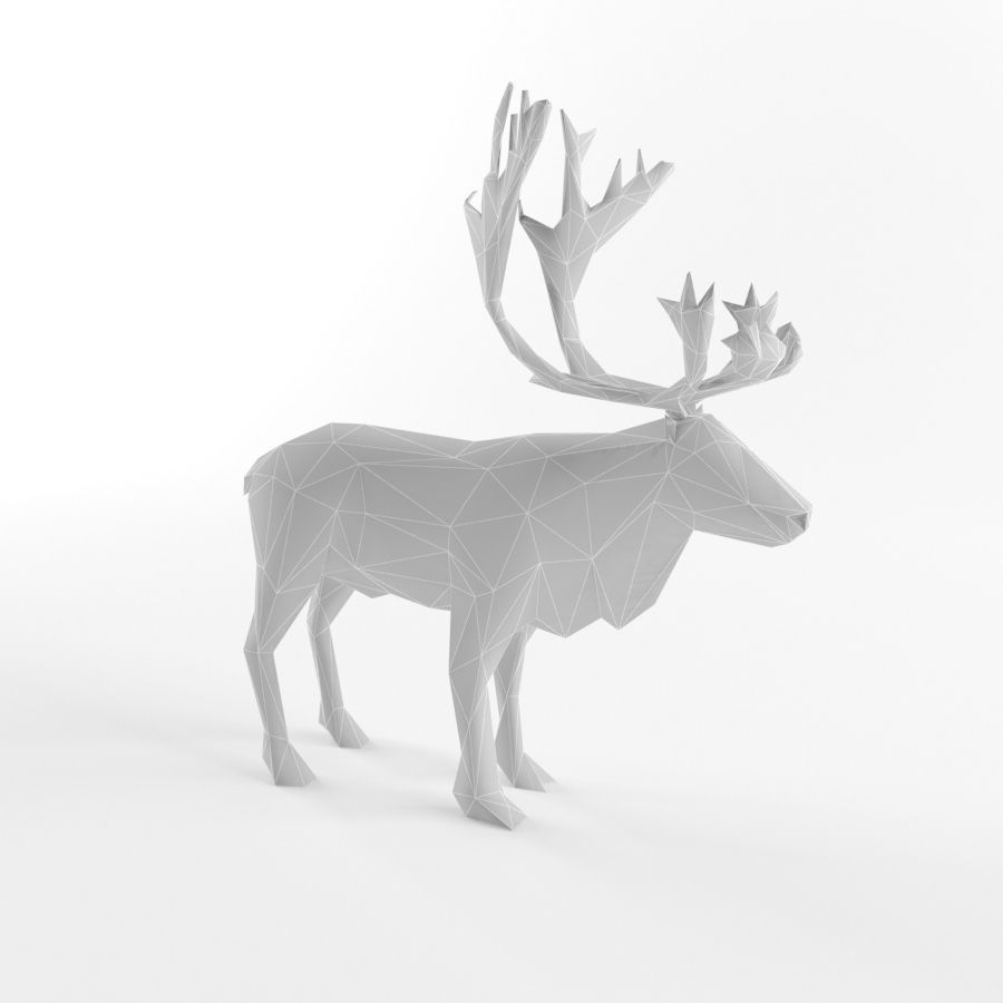 Christmas Deer Elk Moose Mammal Raindeer Animal Low Poly Low-poly 3D model_2