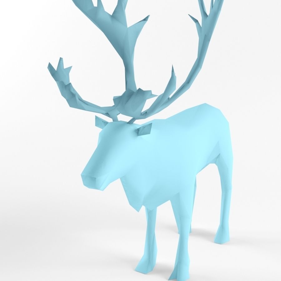 Christmas Deer Elk Moose Mammal Raindeer Animal Low Poly Low-poly 3D model_7