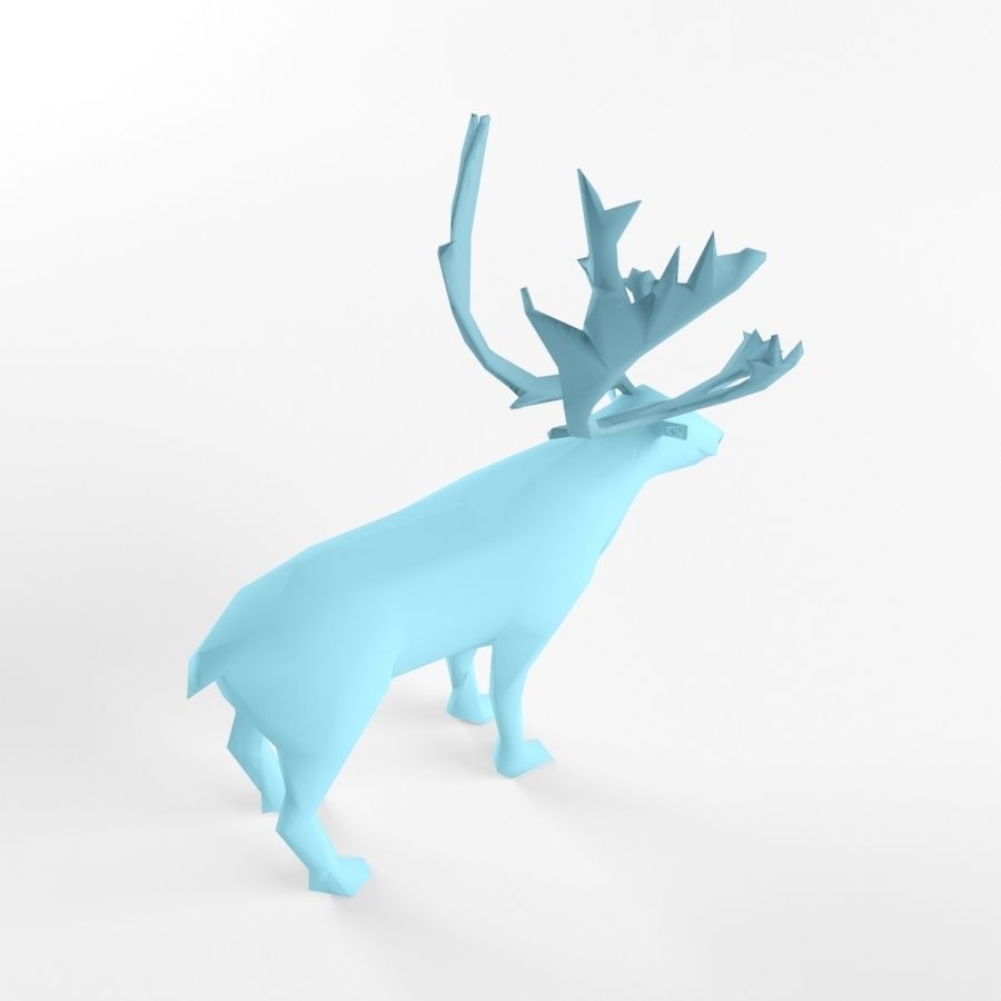 Christmas Deer Elk Moose Mammal Raindeer Animal Low Poly Low-poly 3D model_6