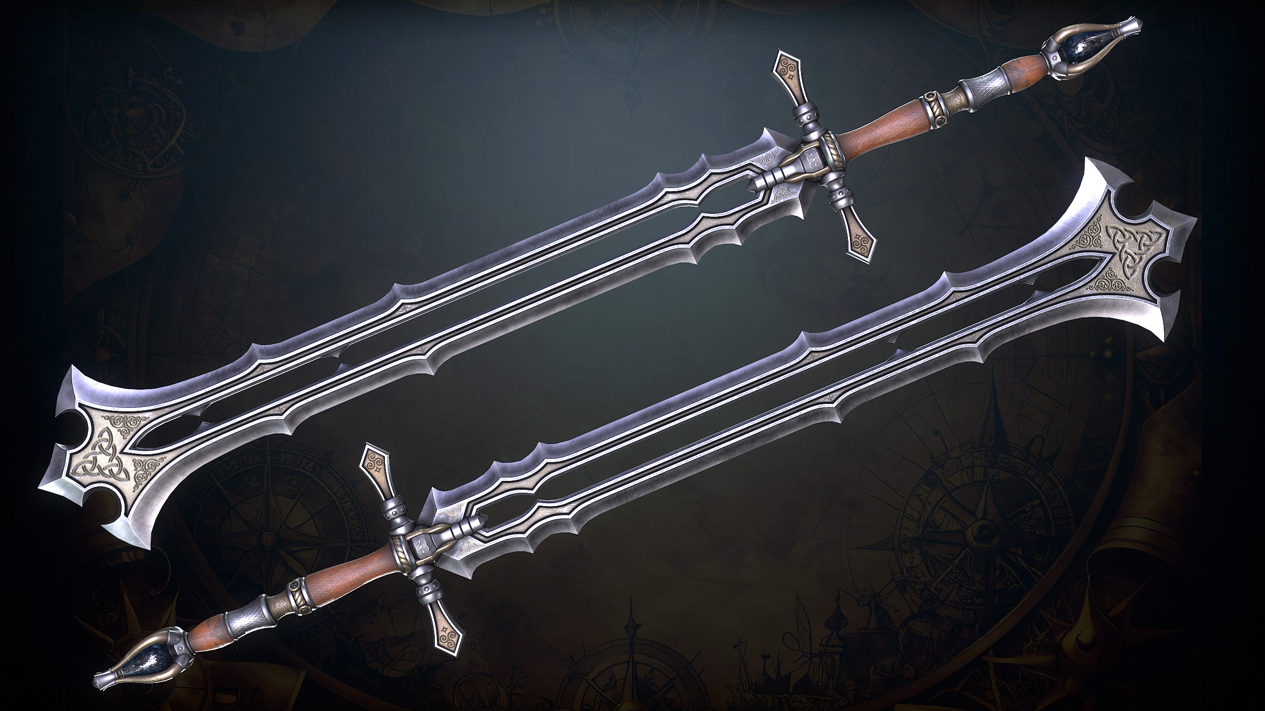 Fantasy Weapons 2 Low-poly 3D model_36