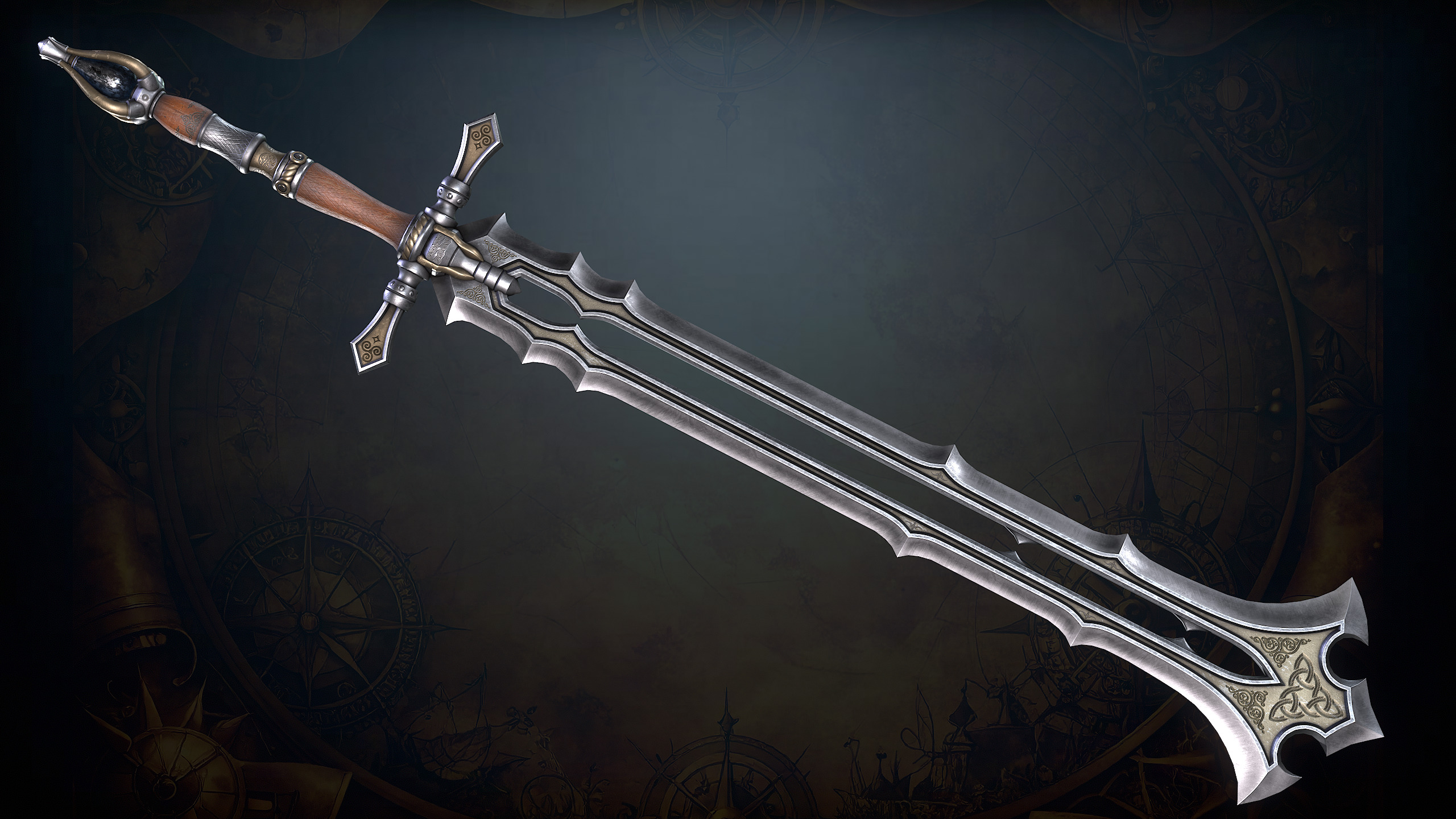 Fantasy Weapons 2 Low-poly 3D model_32