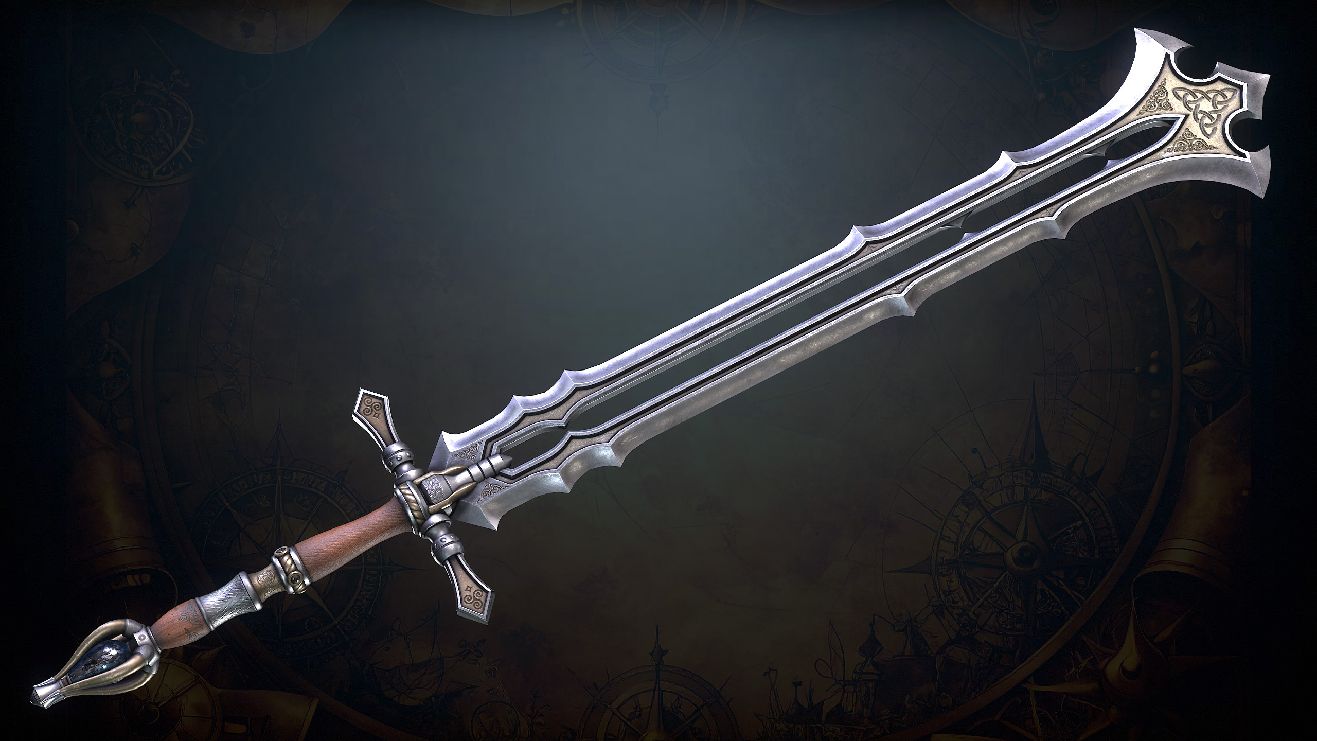 Fantasy Weapons 2 Low-poly 3D model_33