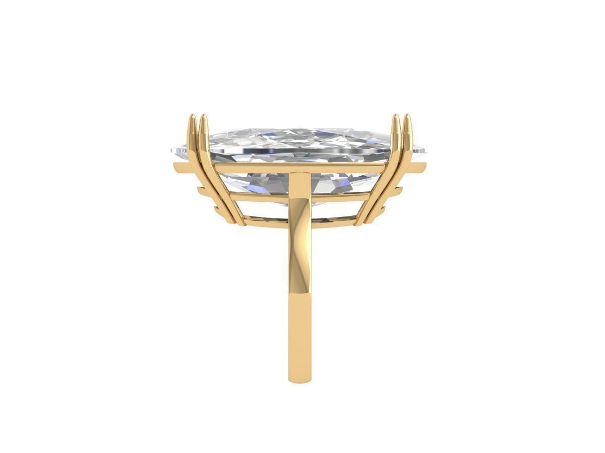 Cushion Solitaire Art deco Ring 3D print model_11