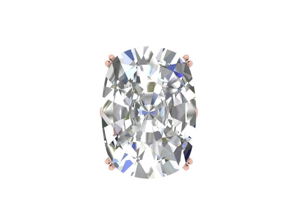 Cushion Solitaire Art deco Ring 3D print model_2