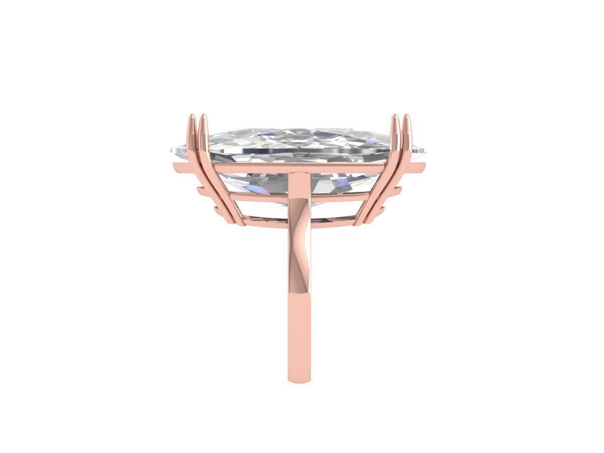 Cushion Solitaire Art deco Ring 3D print model_9