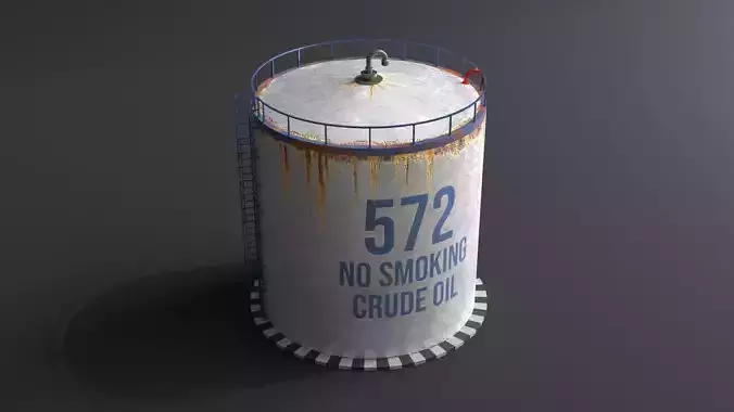 PBR Lowpoly Crude Oil - Oil Tank Game Ready Asset Low-poly 3D model