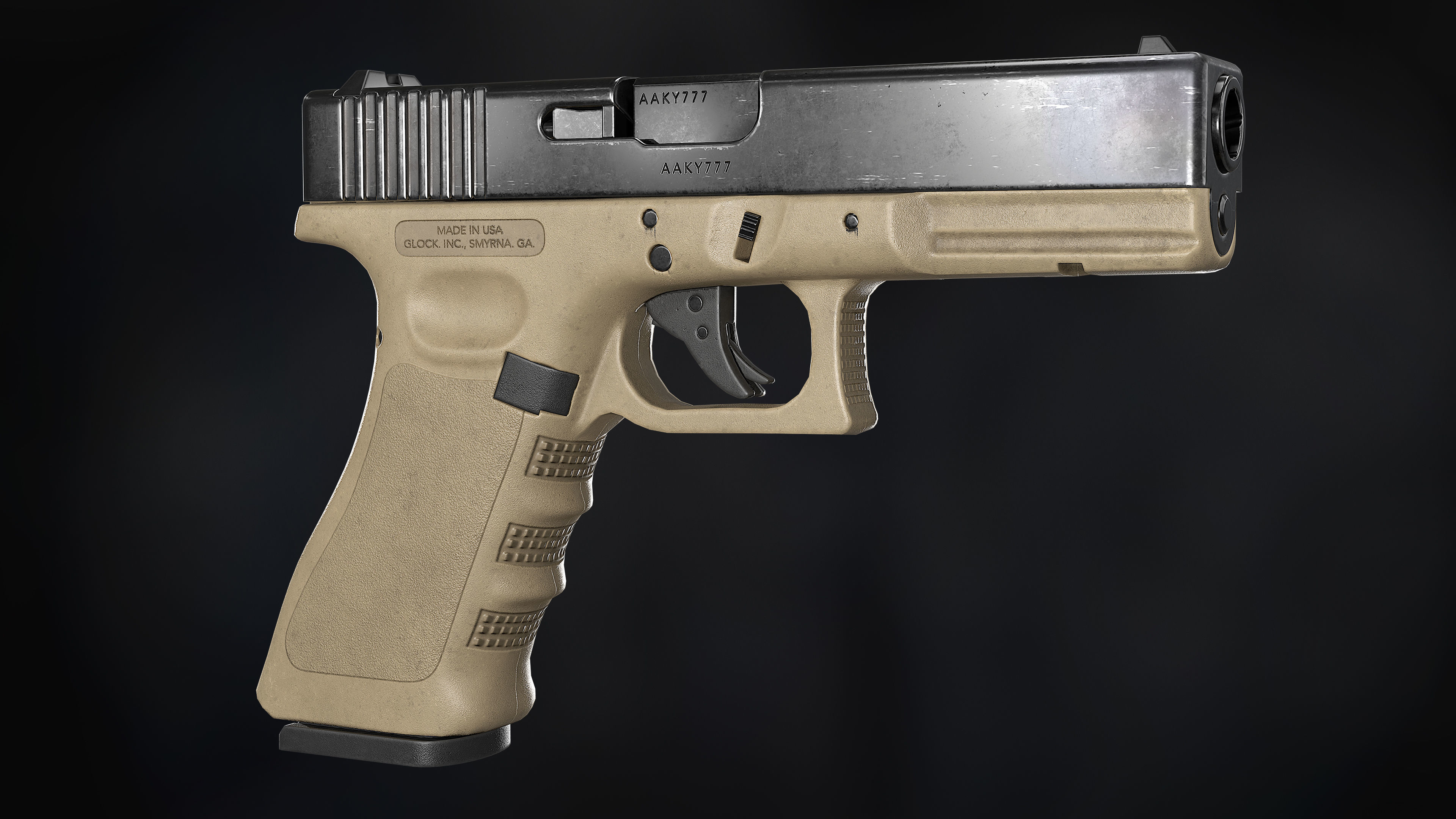 Glock 17 Gen 3 Low-poly 3D model_2