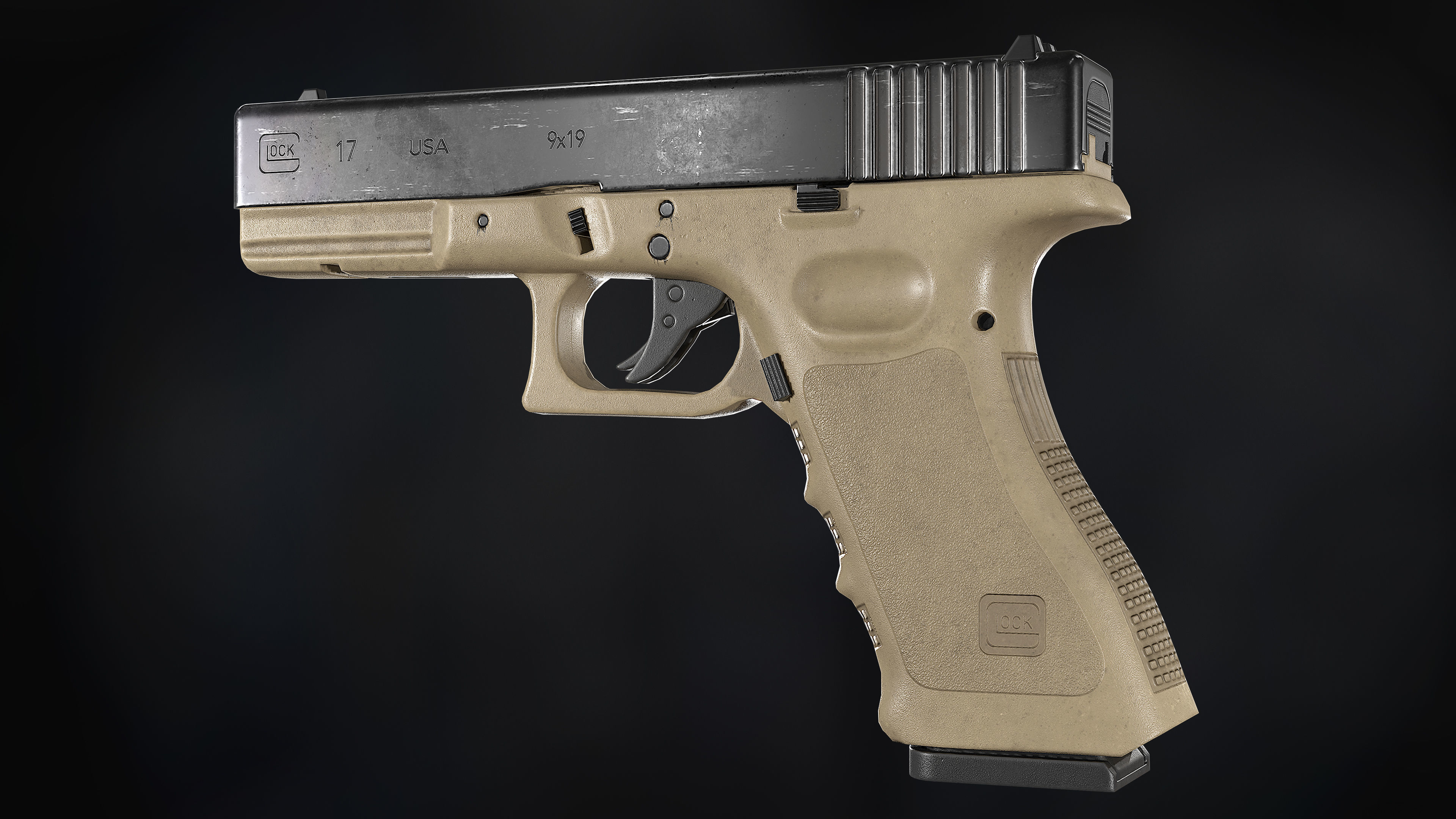 Glock 17 Gen 3 Low-poly 3D model_3