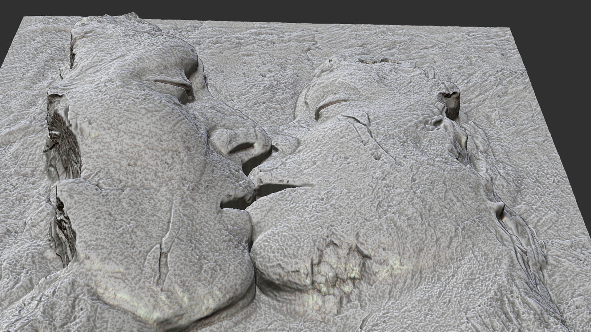 Kissing couple wall decor  for cnc carving 3D print model_5