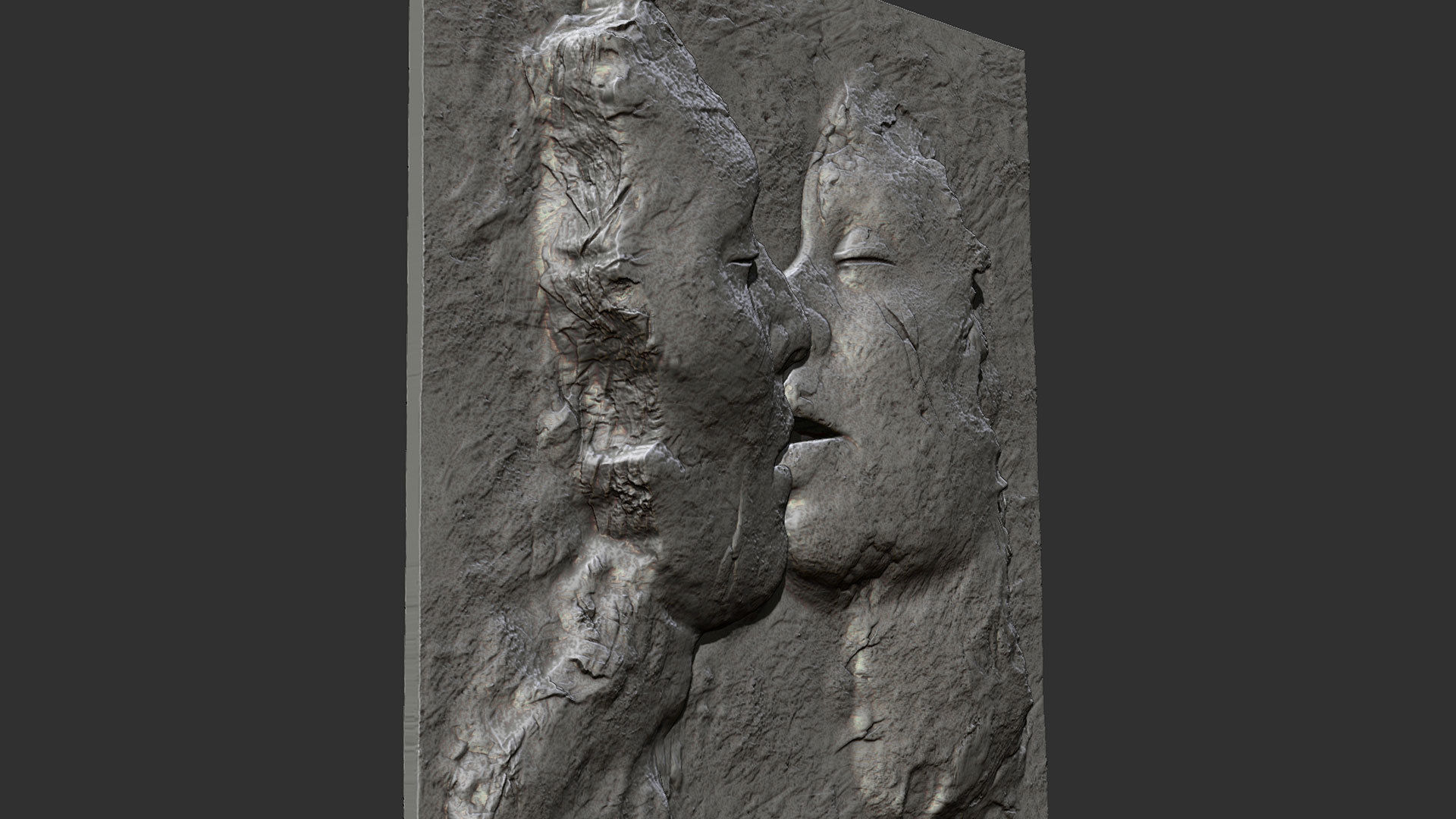 Kissing couple wall decor  for cnc carving 3D print model_6
