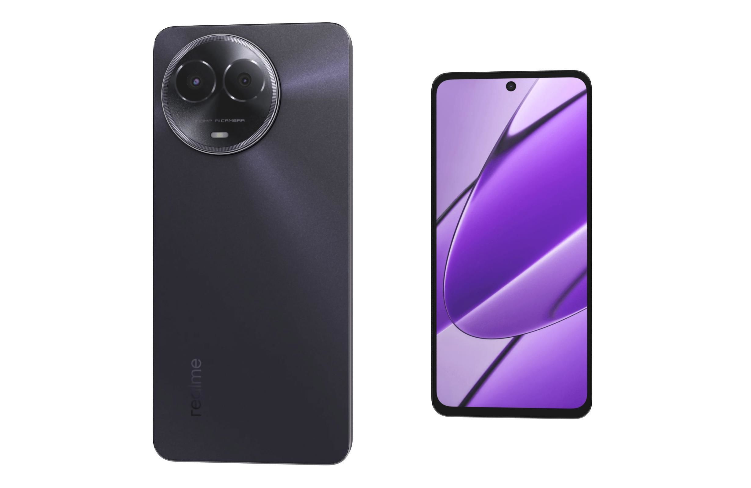 Realme 11 5G Black And Gold Low-poly 3D model_9