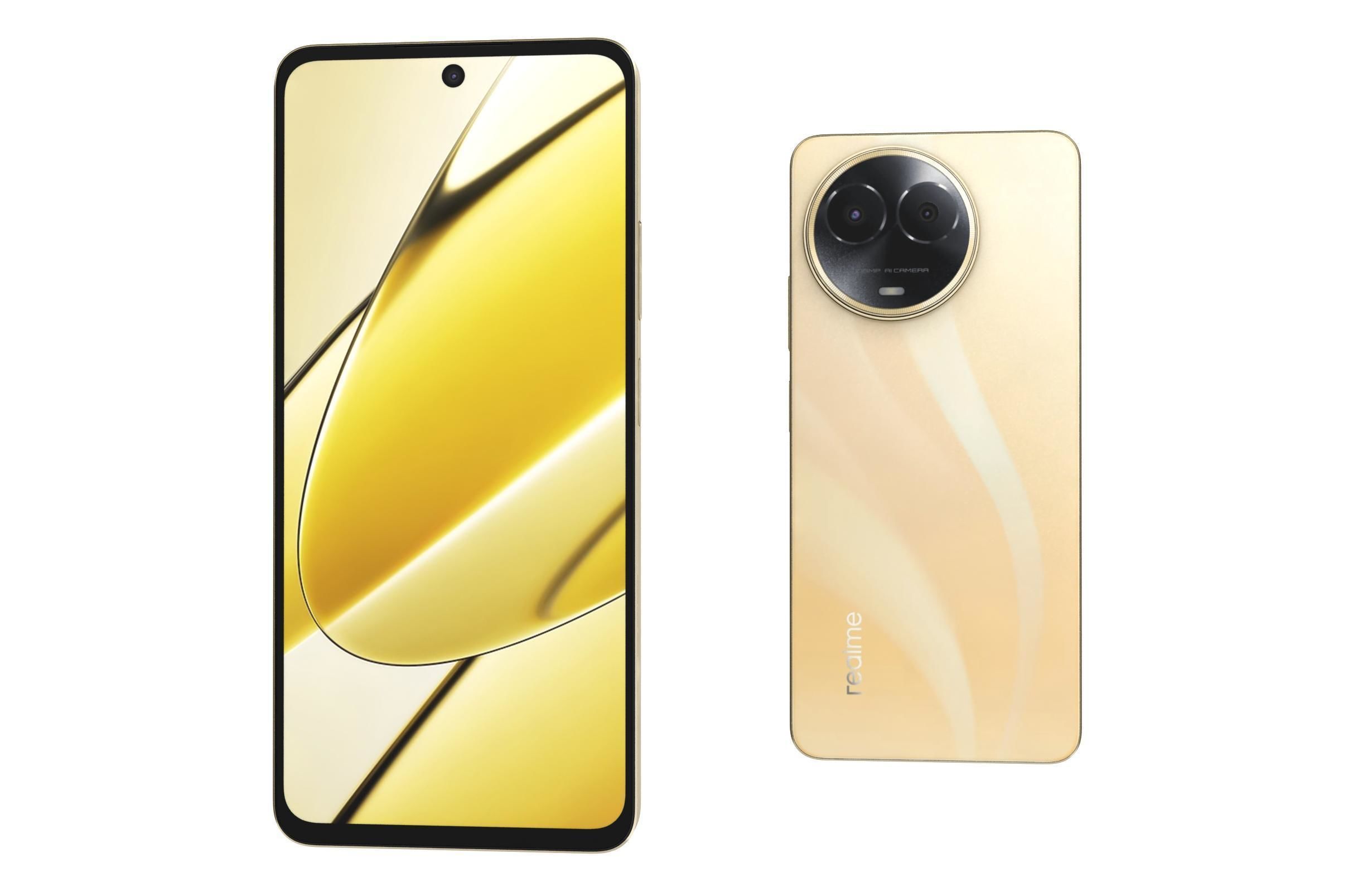 Realme 11 5G Black And Gold Low-poly 3D model_19