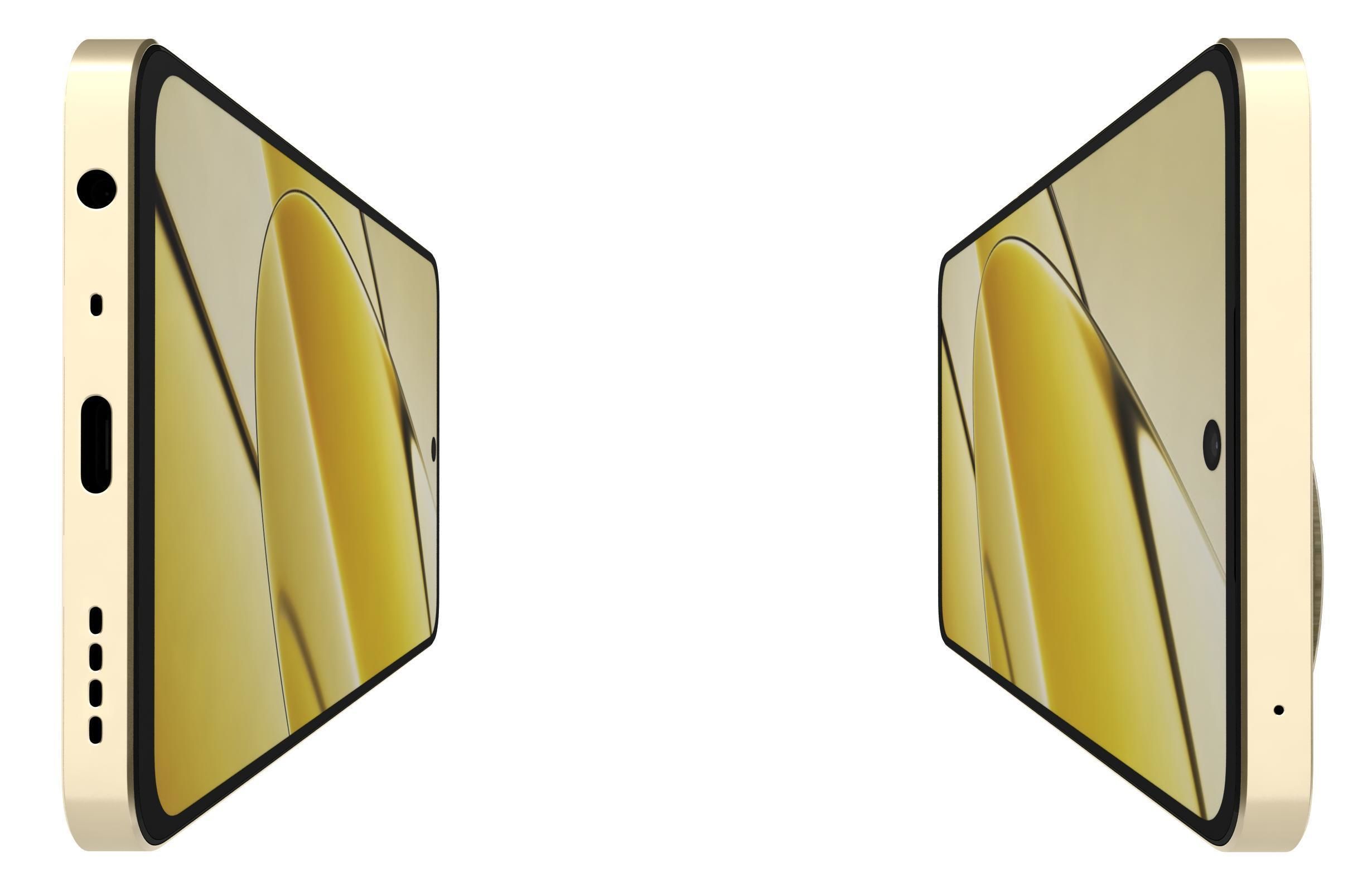 Realme 11 5G Black And Gold Low-poly 3D model_21