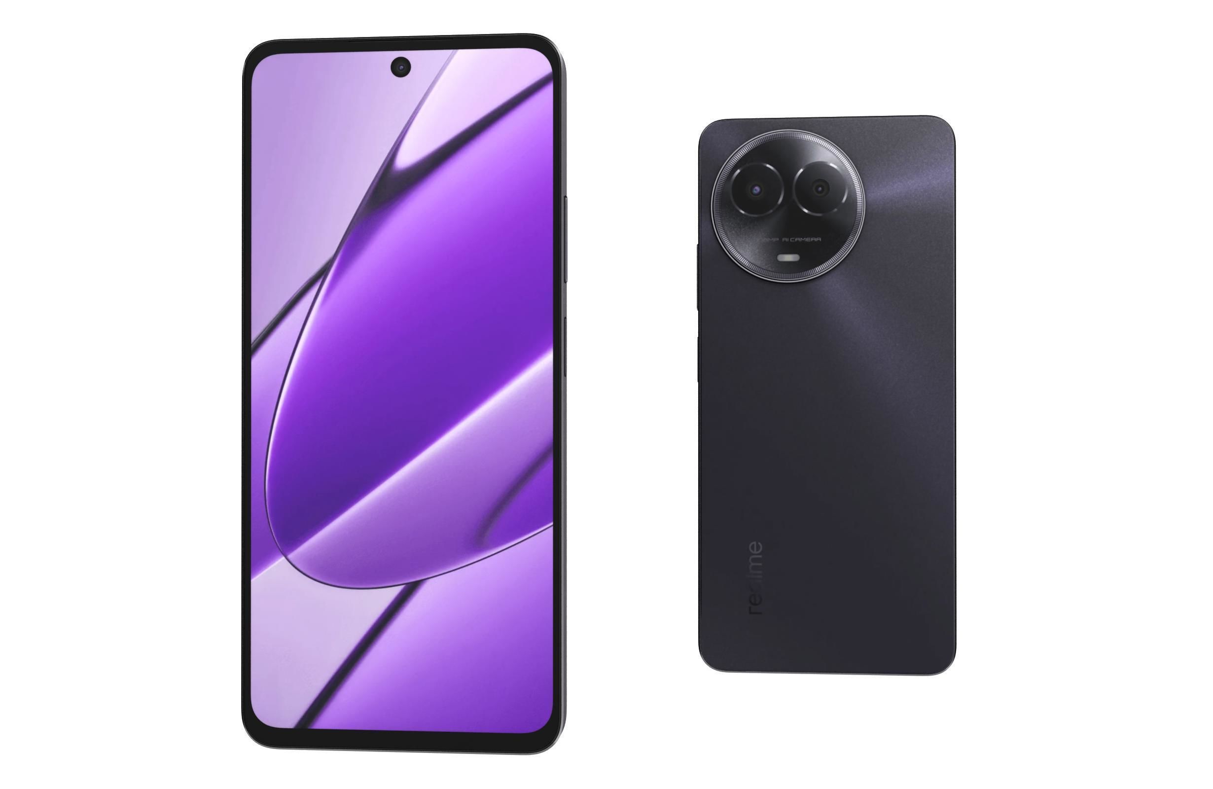 Realme 11 5G Black And Gold Low-poly 3D model_8