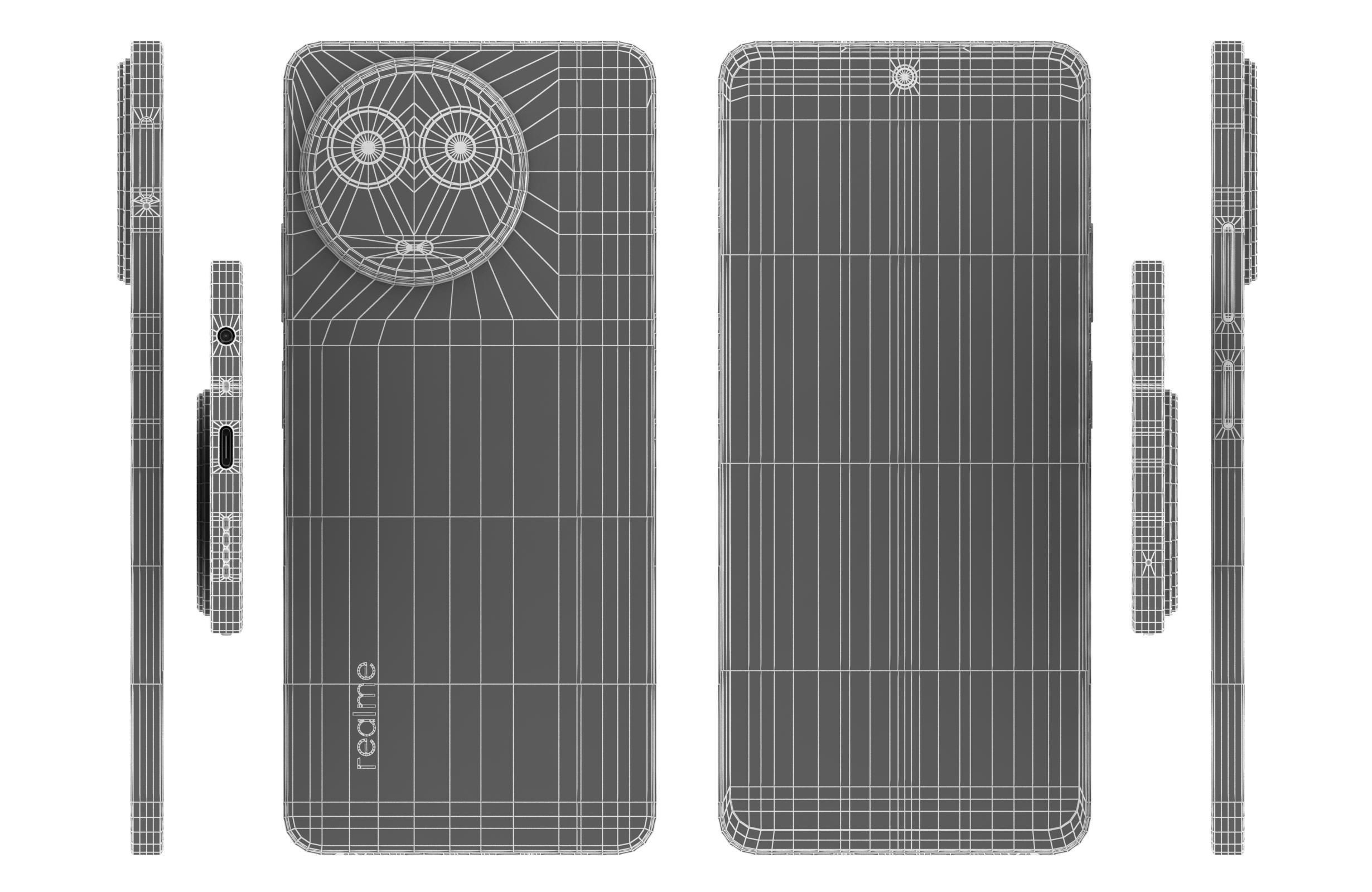 Realme 11 5G Black And Gold Low-poly 3D model_25