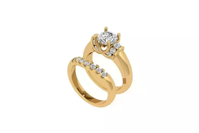  Solitair Ring Bridal Set