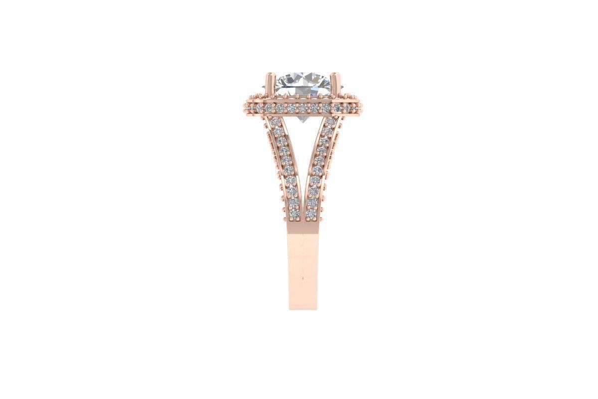 Solitaire Engagement Art Deco Ring 3D print model_8
