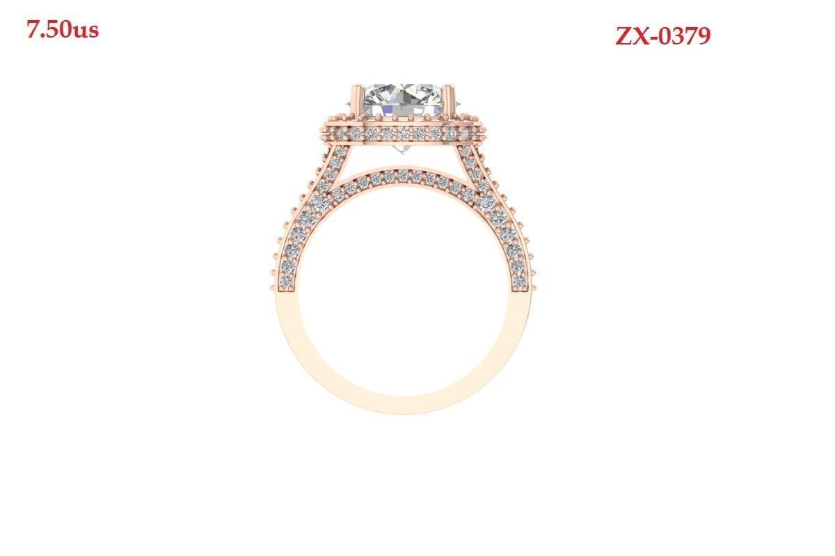 Solitaire Engagement Art Deco Ring 3D print model_5