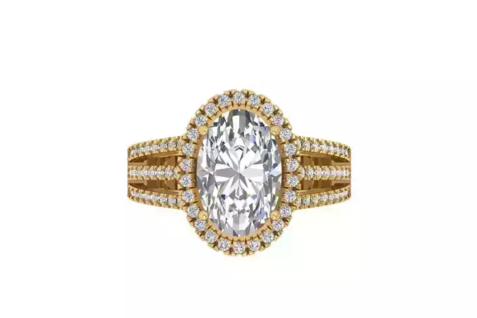 Oval Art Deco Ring 3D print model