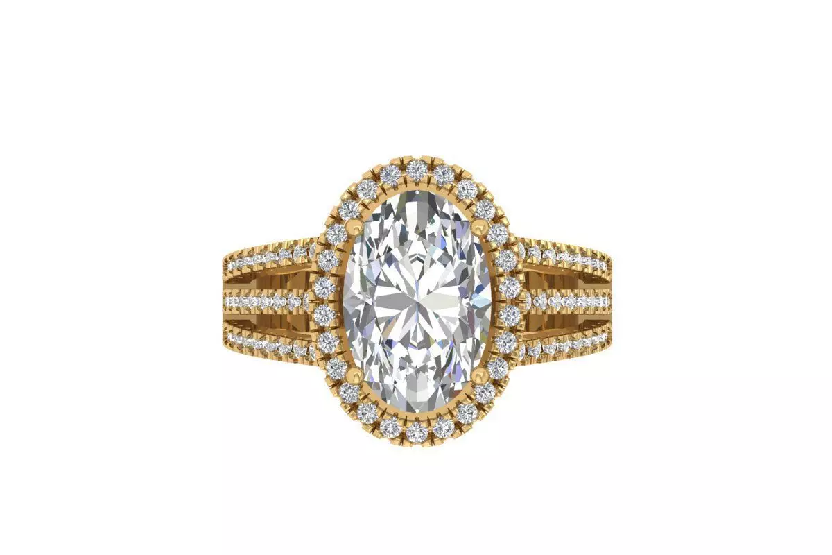 Oval Art Deco Ring 3D print model