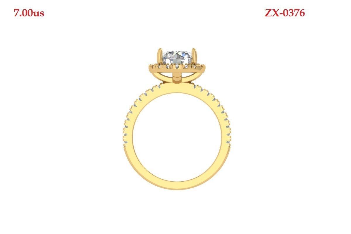 Emerald Solitaire Ring 3D print model_9