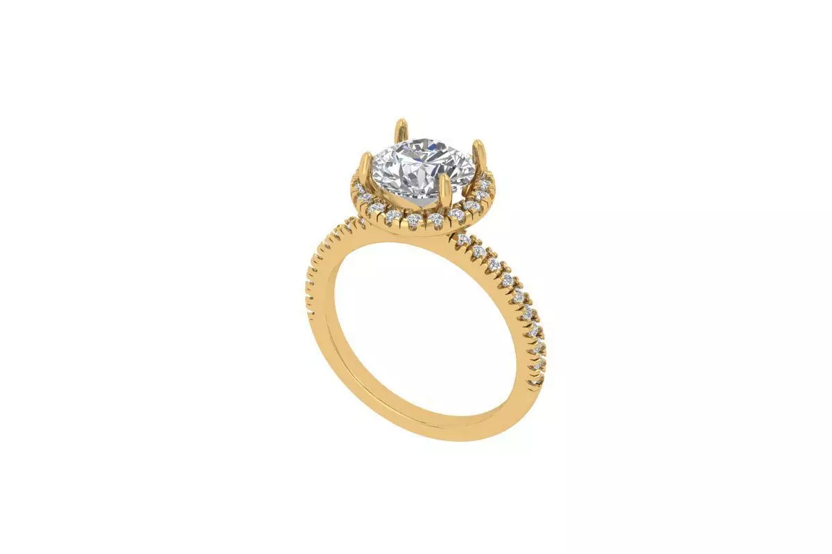 Emerald Solitaire Ring 3D print model_0