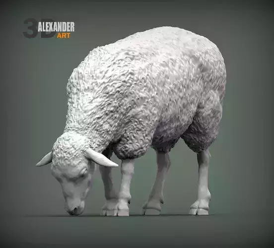 Sheep eat 3D print model