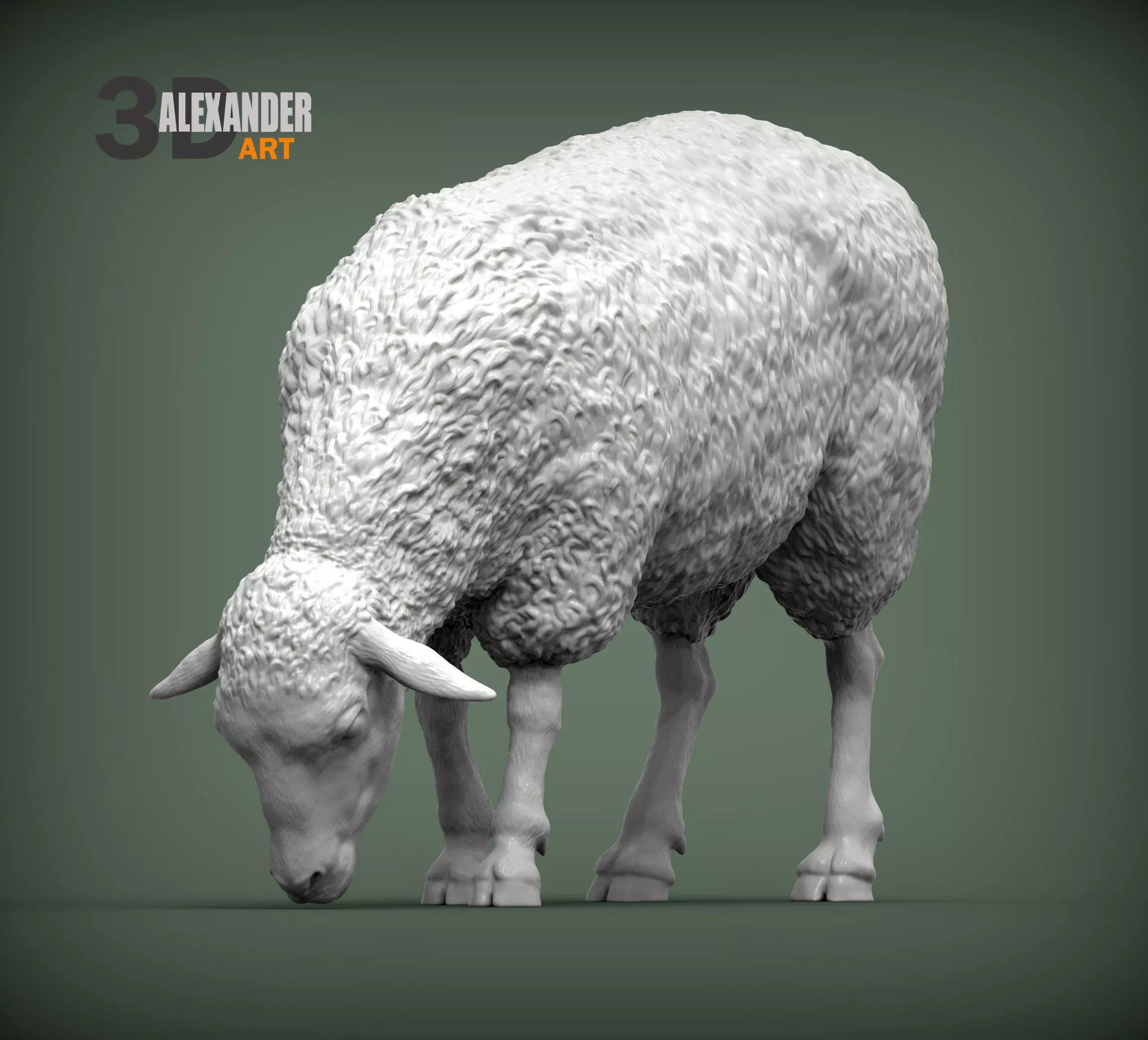 Sheep eat 3D print model_0