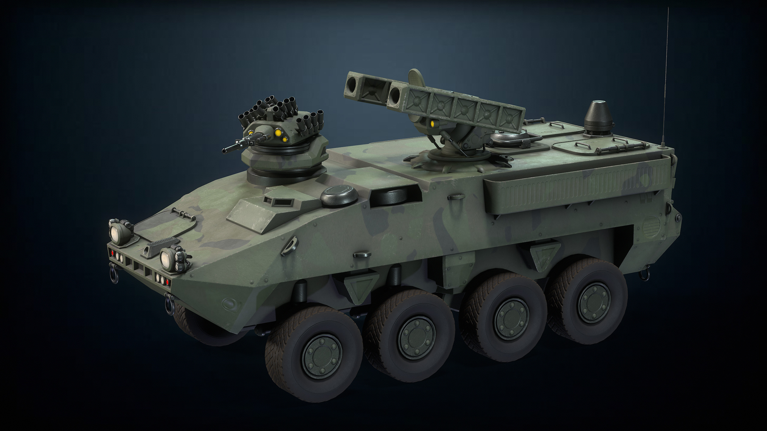 Military APC B420 Low-poly 3D model_10