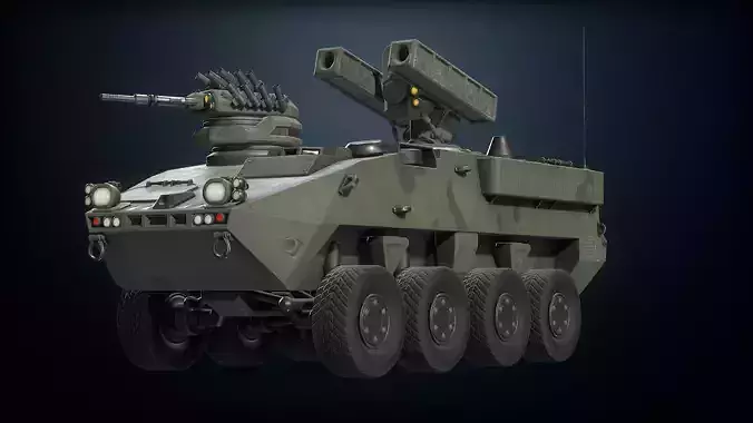 Military APC B420 Low-poly 3D model