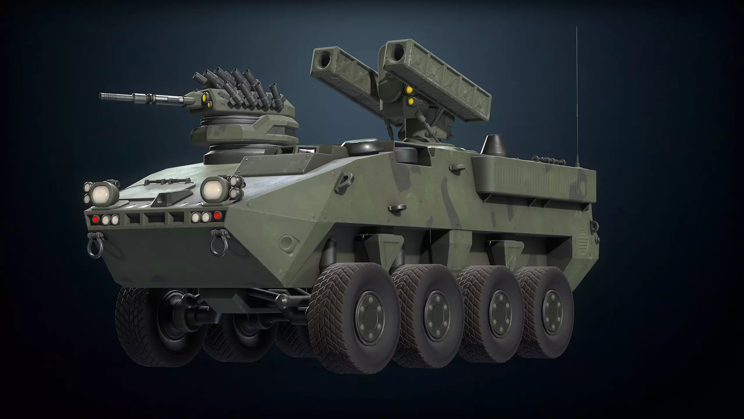 Military APC B420 Low-poly 3D model_0