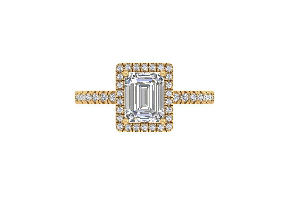 Emerald Art Deco Ring 3D print model_1