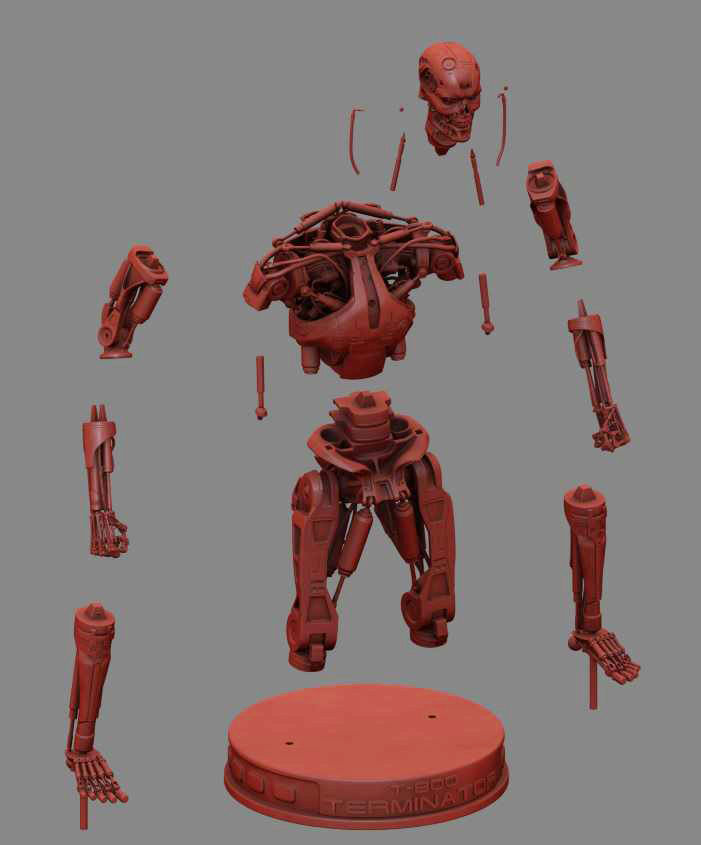 T-800 Terminator High Detal 3D print model_10
