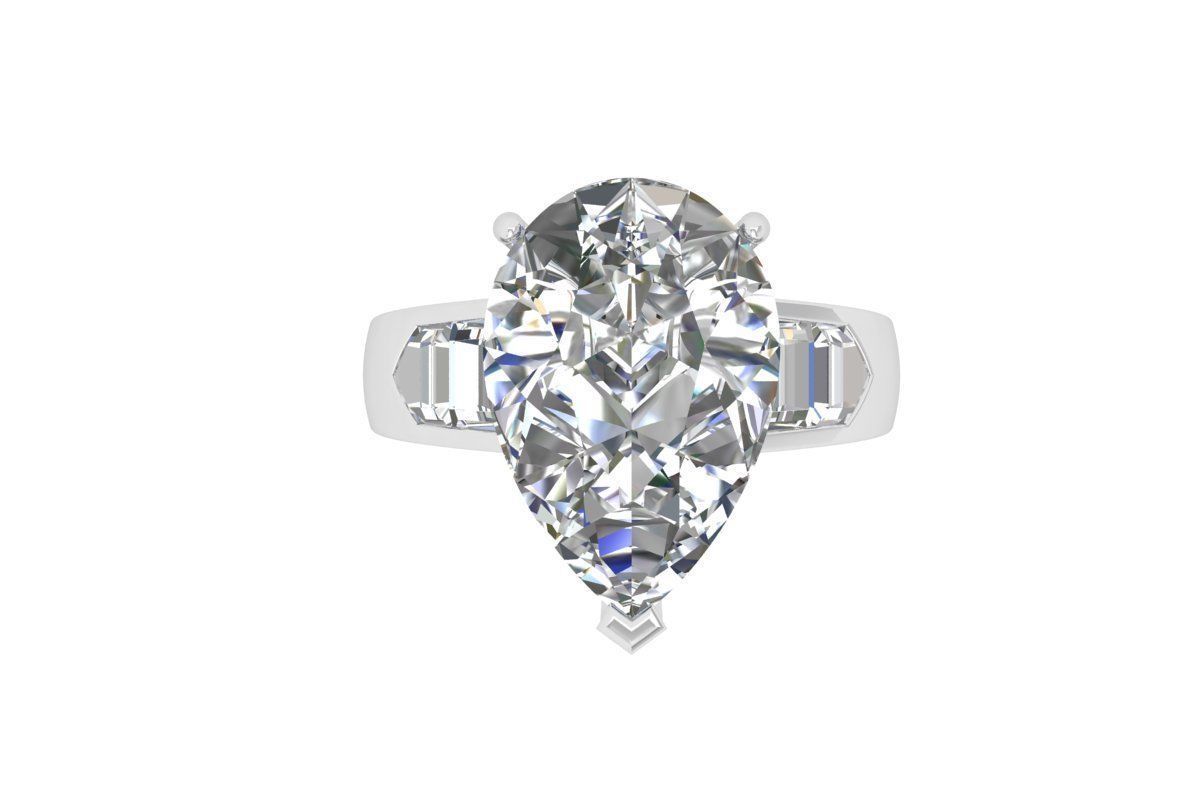 Pear Art Deco Ring 3D print model_3